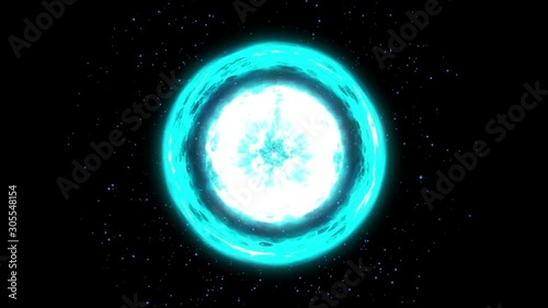Animation big explosion on black background. Slow motion energy explosion. Big explosion graphic animation. Blast wave. 4k