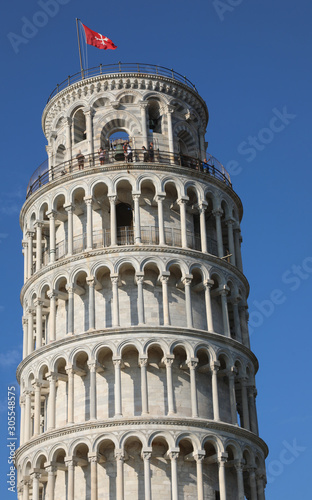 Pisa, PI, Italy - August 21, 2019: ..bell tower in Miracles Squa