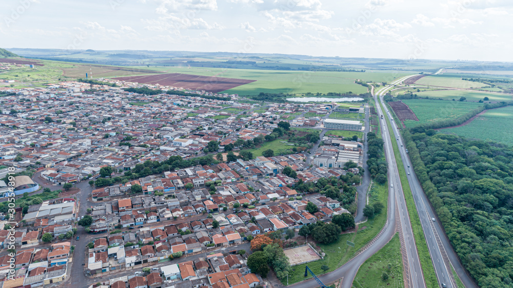 Aerial view of Serrana city. 4K.