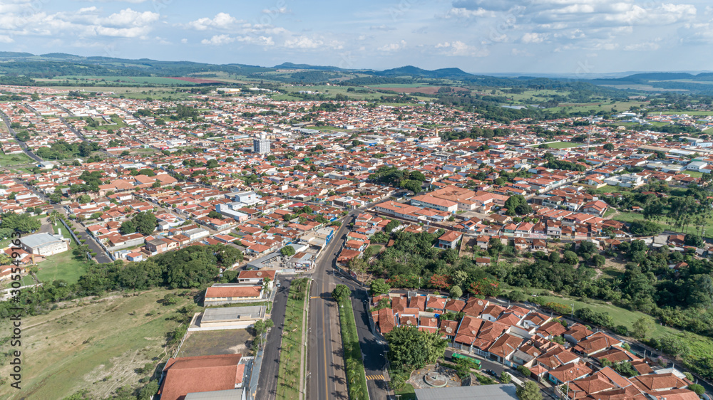 Fototapeta premium Aerial view of Cajuru city, São Paulo / Brazil.