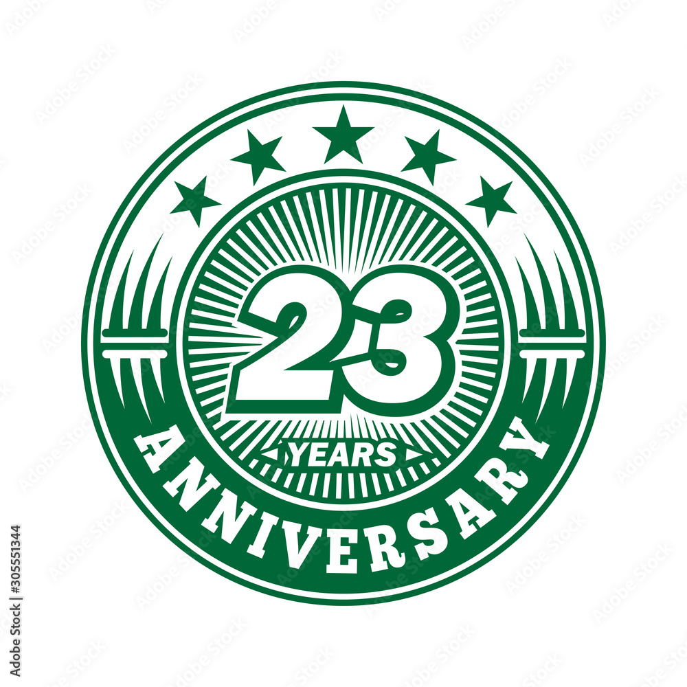23 years logo. Twenty-three years anniversary celebration logo design. Vector and illustration.