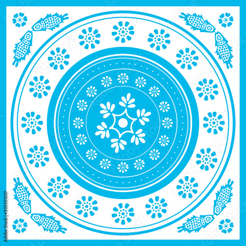 Georgian traditional ornaments. Vector Ornament With Caucasian Motifs. Persian colored carpet.Vector, Illustration.  Rich ornament for fabric design, handmade, interior decoration
