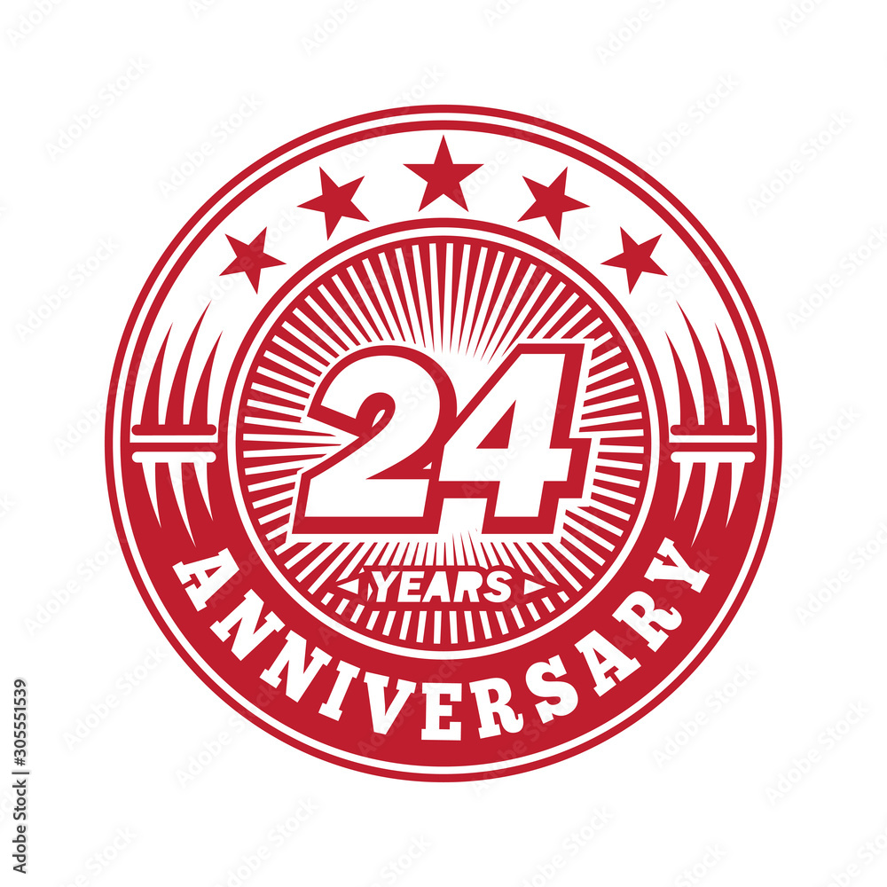 24 years logo. Twenty-four years anniversary celebration logo design. Vector and illustration. 24 years logo. Twenty-four years anniversary celebration logo design. Vector and illustration.