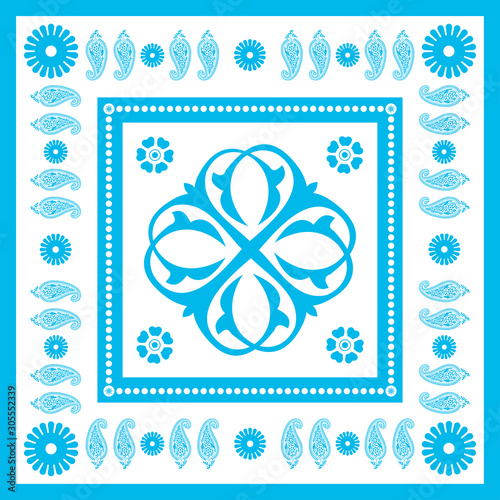 Georgian traditional ornaments. Vector Ornament With Caucasian Motifs. Persian colored carpet.Vector, Illustration.  Rich ornament for fabric design, handmade, interior decoration