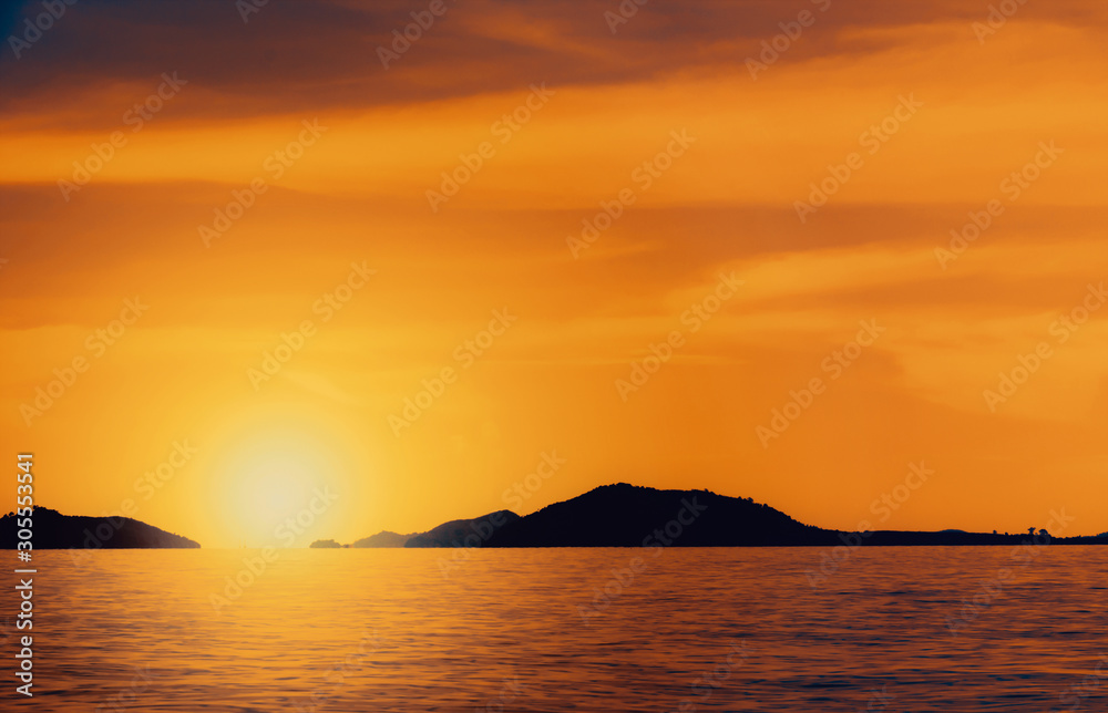 Sky and Tropical island in the Thailand