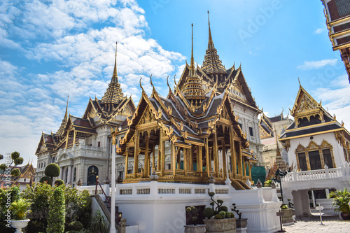 The beautiful decorated golden Grand Palace in Bangkok Thailand © MartinZizlavsky