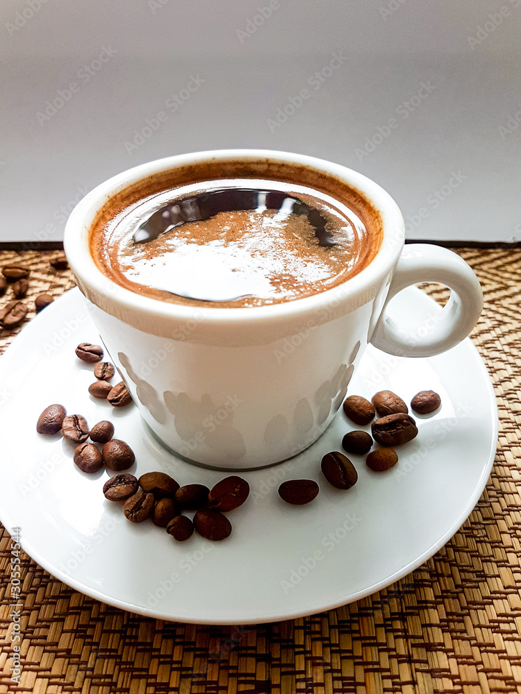 Fragrant espresso for breakfast. Roasted coffee bean. Fragrant espresso for breakfast. Roasted coffee bean.