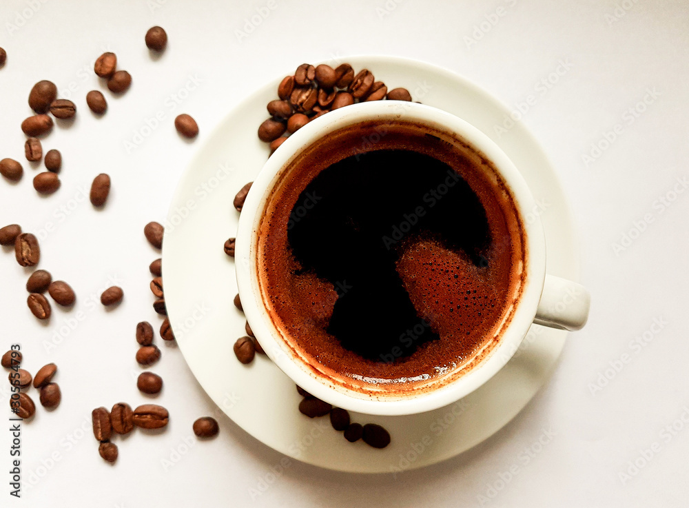 Fragrant espresso for breakfast. Roasted coffee bean. Fragrant espresso for breakfast. Roasted coffee bean.