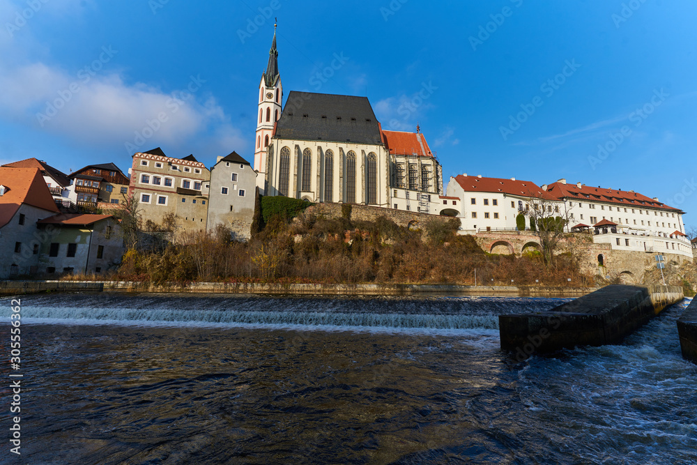 Fototapeta premium View of St. Vitus church in Cesky Krumlov 