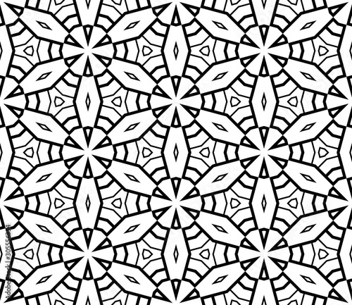 Abstract thin line seamless pattern. Linear ornamental geometric background. Wrapping paper. Vector illustration.           © _aine_