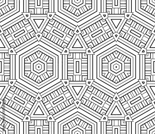 Abstract thin line seamless pattern. Linear ornamental geometric background. Wrapping paper. Vector illustration. 