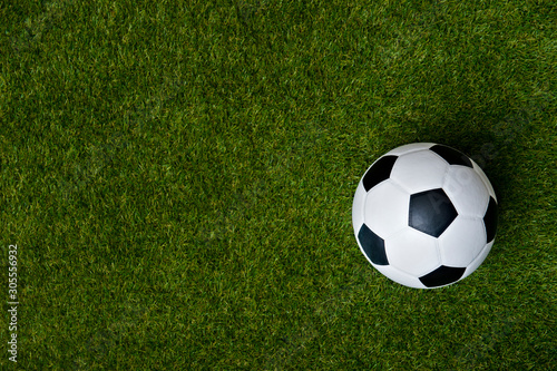 Top view of soccer or football on grass field © Augustas Cetkauskas