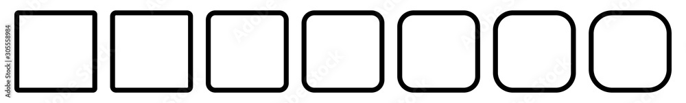 Square Icon Black | Round Squares | Foursquare Symbol | Frame Logo | Button Sign | Isolated | Variations Square Icon Black | Round Squares | Foursquare Symbol | Frame Logo | Button Sign | Isolated | Variations
