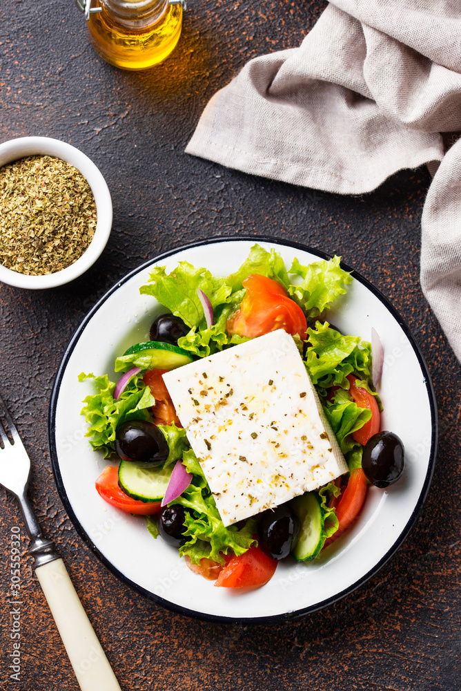 Traditional Greek salad with feta Traditional Greek salad with feta