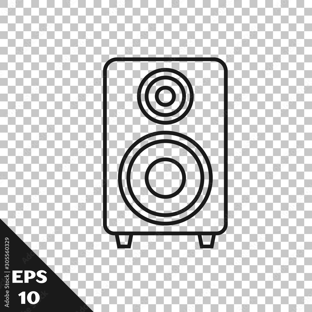 Black line Stereo speaker icon isolated on transparent background. Sound  system speakers. Music icon. Musical column speaker bass equipment. Vector  Illustration Stock Vector | Adobe Stock