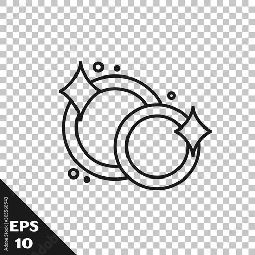 Black line Washing dishes icon isolated on transparent background. Cleaning dishes icon. Dishwasher sign. Clean tableware sign. Vector Illustration