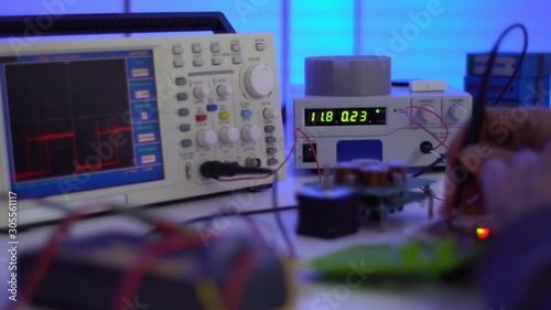 debugging and adjust electronic microcontrollers with arduino system in electronics laboratory