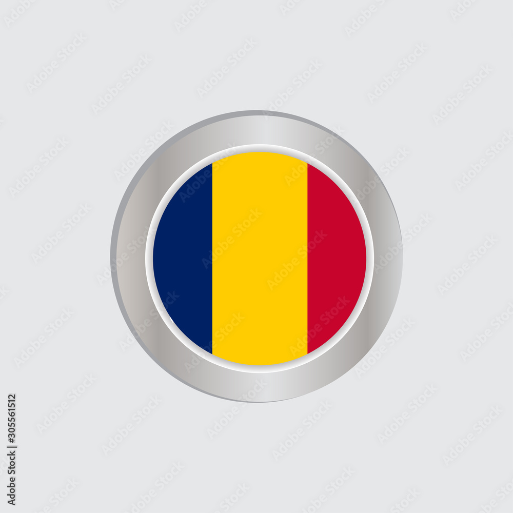 Fototapeta premium The Chad flag in official colors, embed the map, like the original