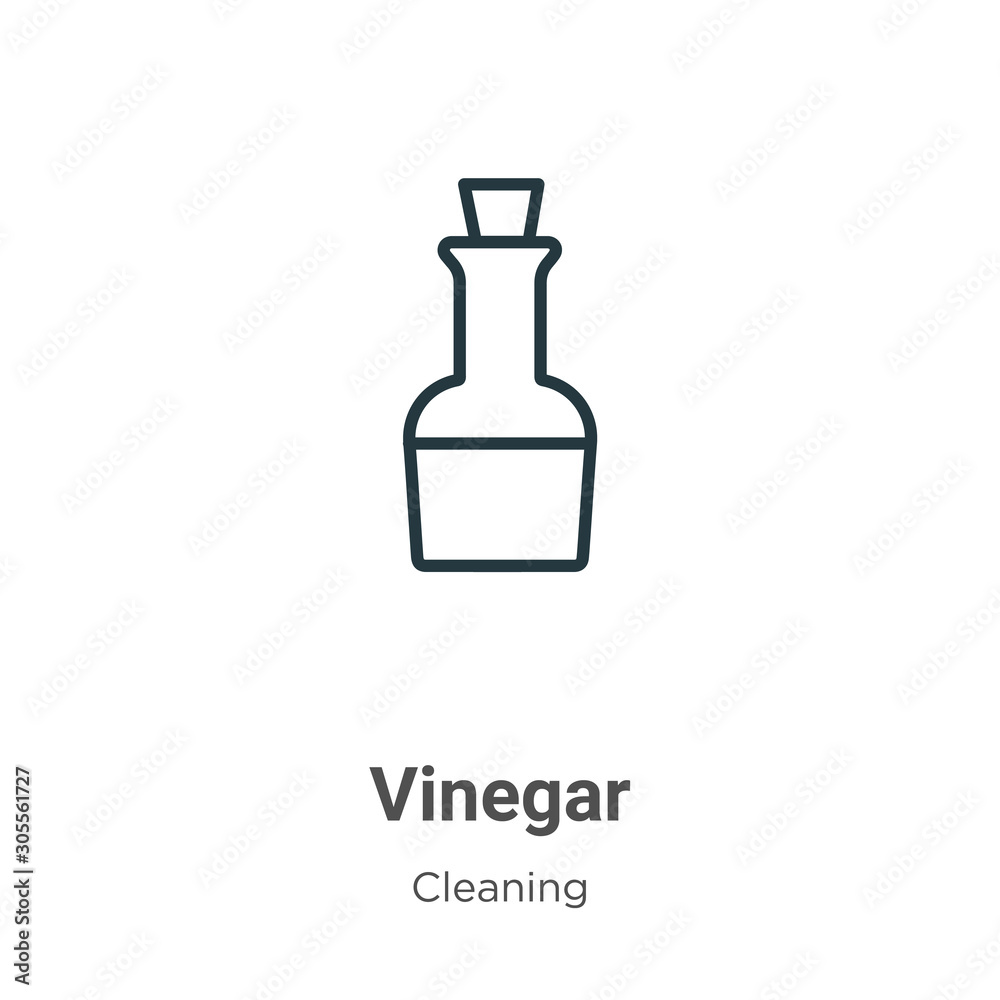 Vinegar outline vector icon. Thin line black vinegar icon, flat vector ...
