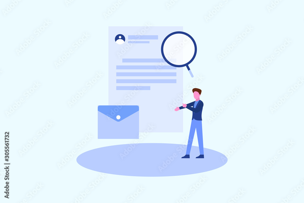 Job recruitment illustration concept for web landing page template, banner, flyer and presentation