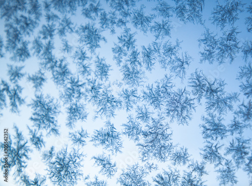 beautiful frozen snowflakes Christmas background