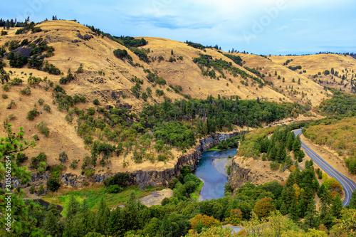 Washington State Highway 142 Curves Next to Klickitat River © John Chedsey