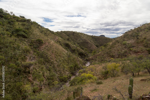 panoramic view of mountain landscape and blue sky