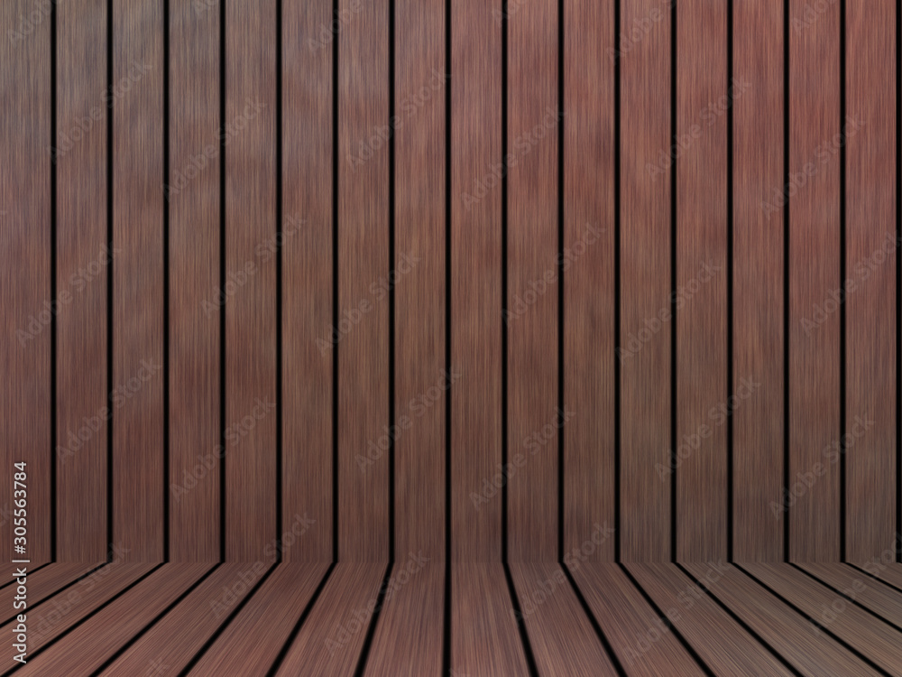 Naklejka premium Wood texture background pattern. Dark hardwood planks surface of wooden board floor wall fence. Abstract timber decorative illustration.