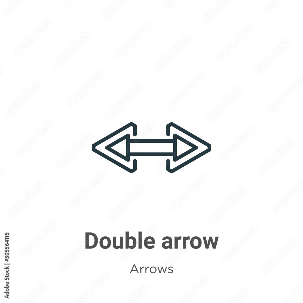 Double arrow outline vector icon. Thin line black double arrow icon ...