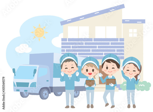 Illustration set of moving person