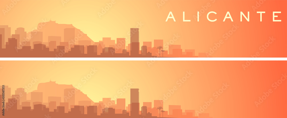 Alicante Beautiful Skyline Scenery Banner