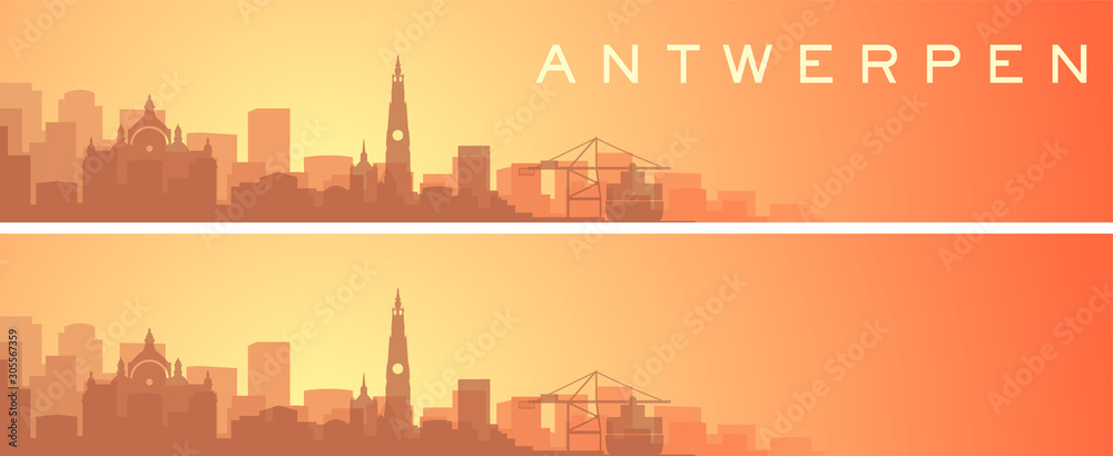 Antwerp Beautiful Skyline Scenery Banner