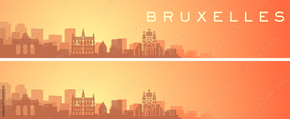 Brussels Beautiful Skyline Scenery Banner