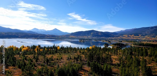 panorama of mountains in autumn