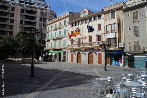Plaza de Espana in centre of Inca, Mallorca, Spain