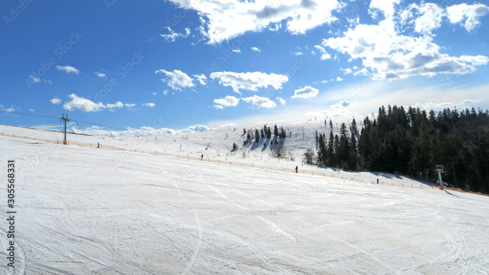 wonderful snowy mountain landscape in early spring wonderful snowy mountain landscape in early spring