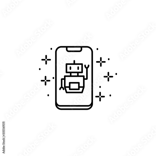 Smart phone, robot icon. Element of Robotic icon.