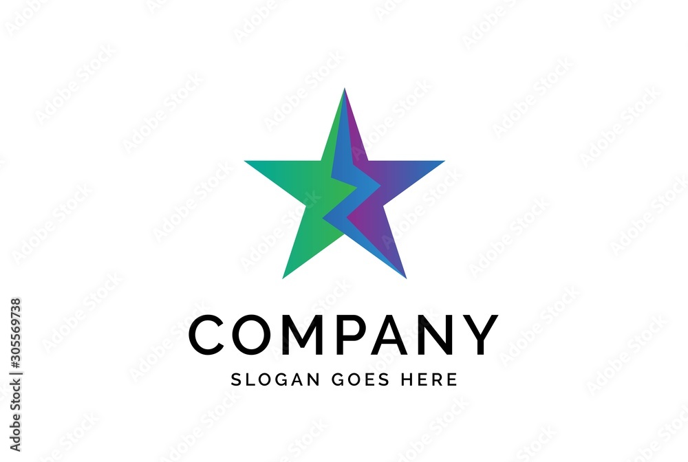 Obraz premium Modern abstract star flat illustration logo vector template