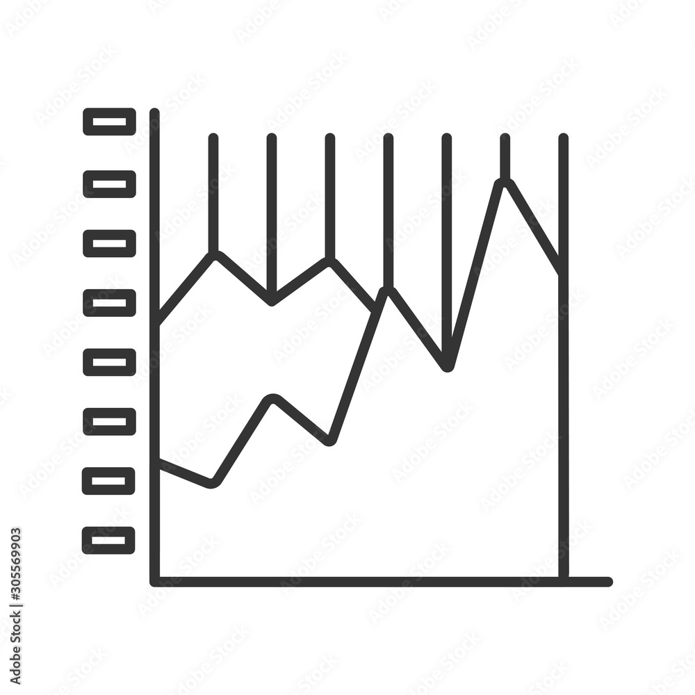Infographic area line black icon. Record keeping concept. Visual comparison of data. Sign for web page, mobile app, button, logo. Vector isolated element. Editable stroke. Infographic area line black icon. Record keeping concept. Visual comparison of data. Sign for web page, mobile app, button, logo. Vector isolated element. Editable stroke.