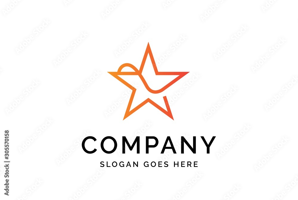 Obraz premium Modern abstract star flat illustration logo vector template