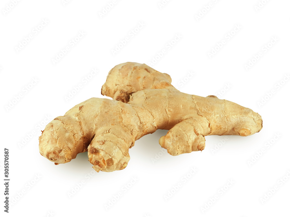 Fresh ginger root isolated on white background Fresh ginger root isolated on white background