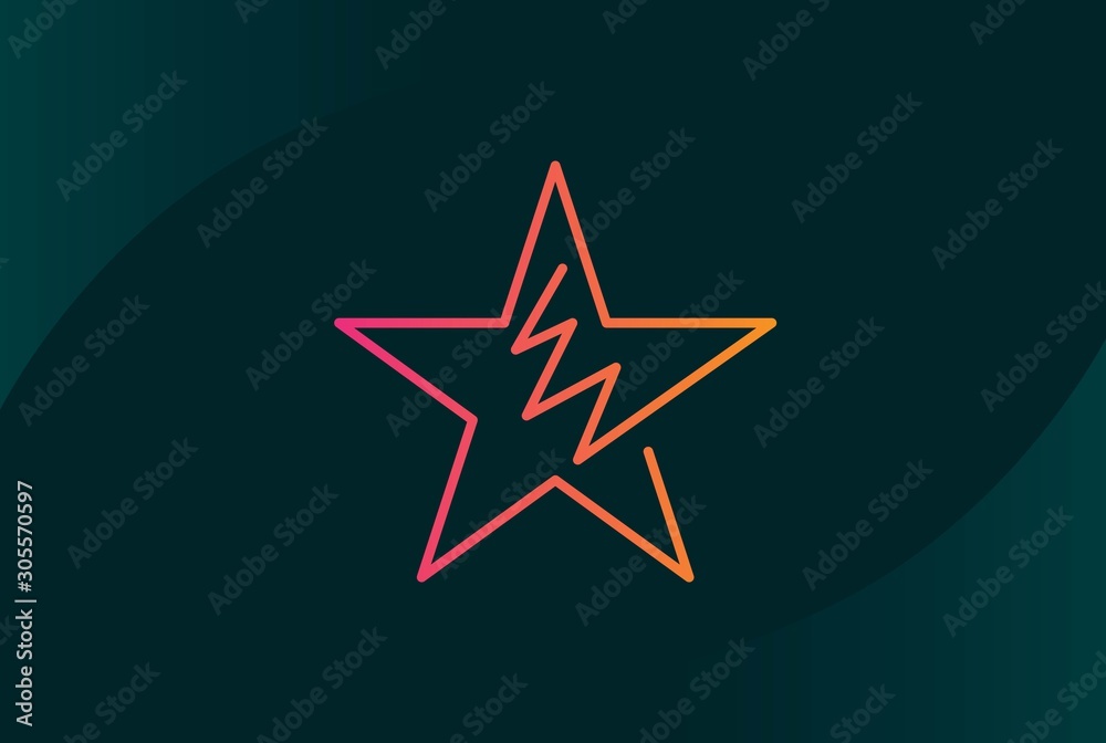 Obraz premium Modern abstract star flat illustration logo vector template