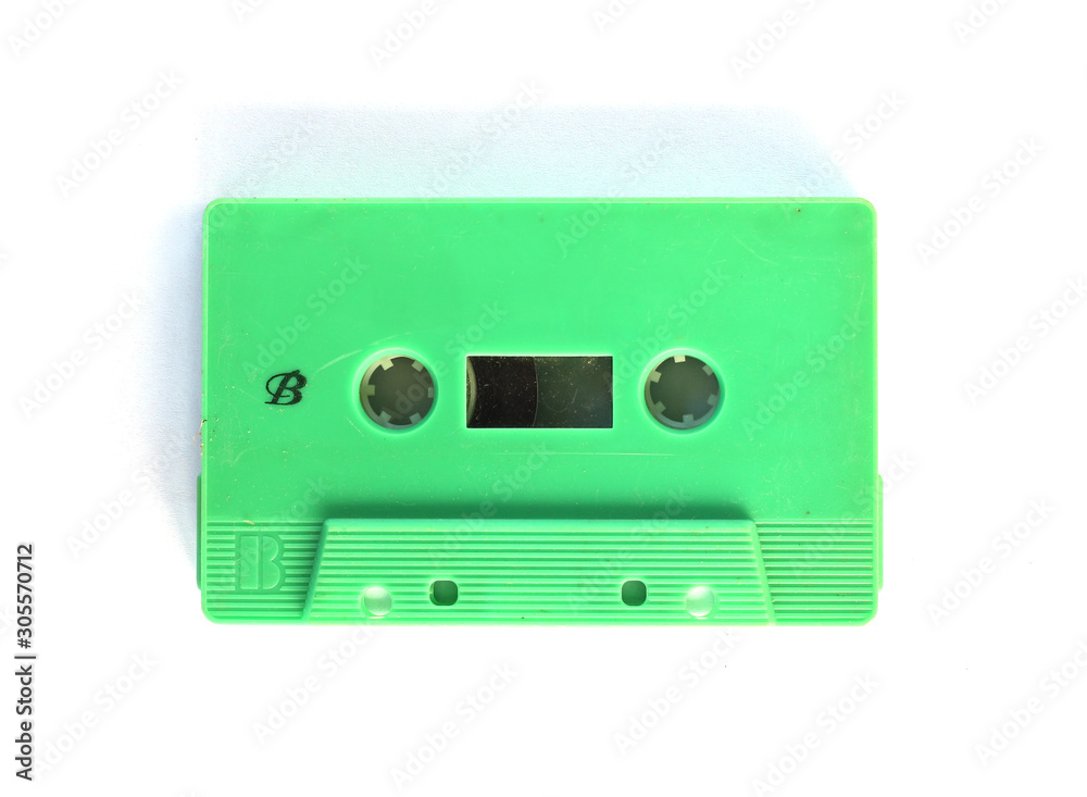 Obraz premium Old cassette tape on white background