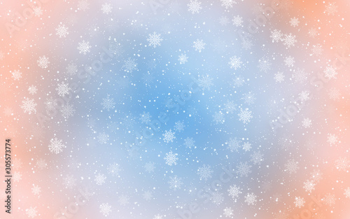 Christmas and New Year heavy snowfall vector background