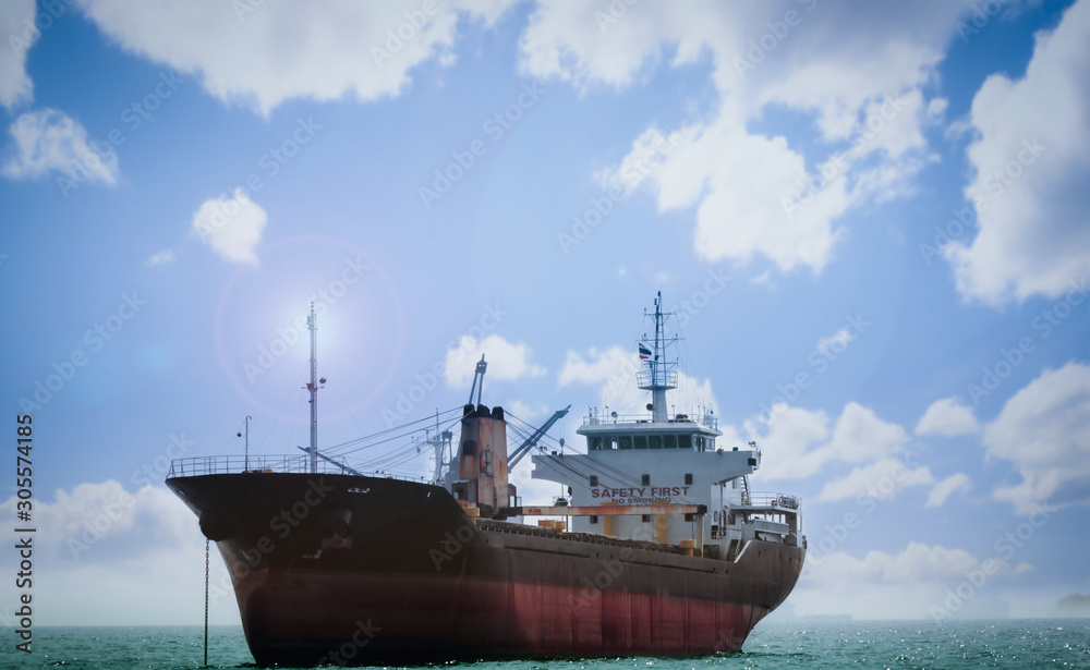 Logistics and transportation of International Container Cargo ship in the ocean at Sunshine sky, Freight Transportation, Shipping Logistics and transportation of International Container Cargo ship in the ocean at Sunshine sky, Freight Transportation, Shipping