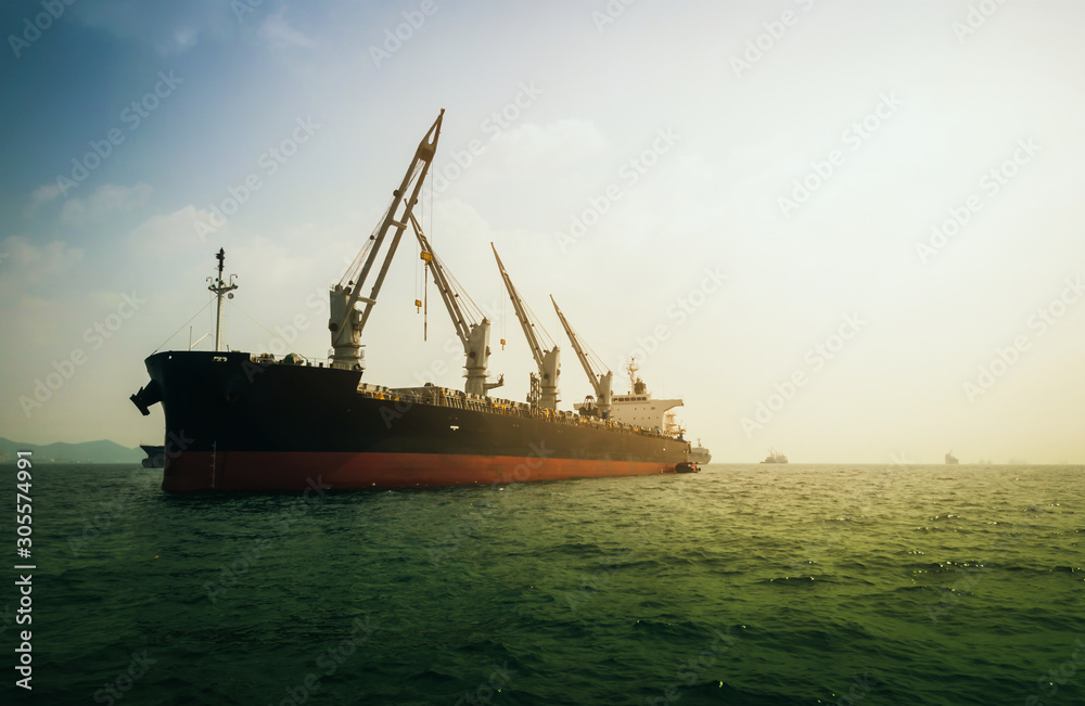 Logistics and transportation of International Container Cargo ship in the ocean at Sunshine sky, Freight Transportation, Shipping Logistics and transportation of International Container Cargo ship in the ocean at Sunshine sky, Freight Transportation, Shipping