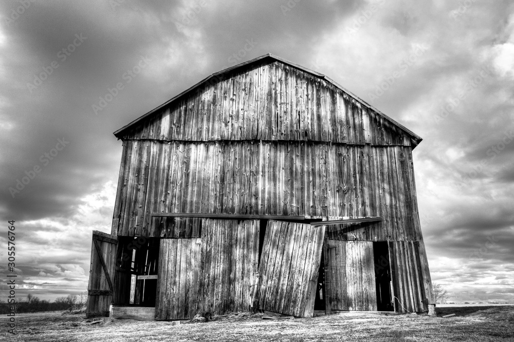 Black and White Old Historic Civil War Barn Black and White Old Historic Civil War Barn