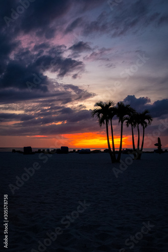 View of the sunset in St. Pete Beach  FL 