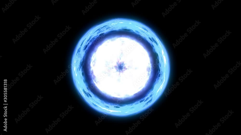 Animation big explosion on black background. Slow motion energy explosion. Big explosion graphic animation. Blast wave. 4k