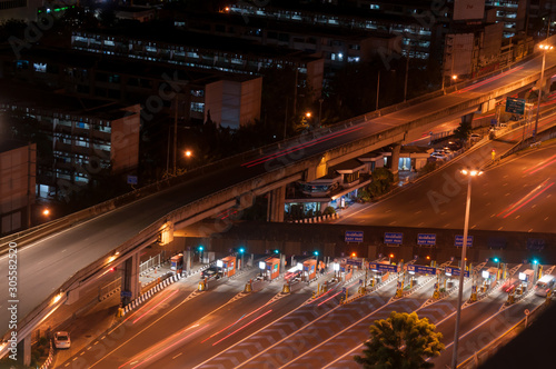 traffic in city at night